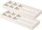 2Pcs Desk Drawer Storage Tray, Nightstand Organizer, Necklace Bracelet Ring Earring Jewelry Display, Grid Table Organizer Holder for Sunglass, Phone, Watch, Perfume (6 grid)/Beige